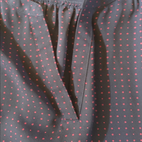 Loft Navy & Red Dotted Blouse XS - Picture 2 of 5